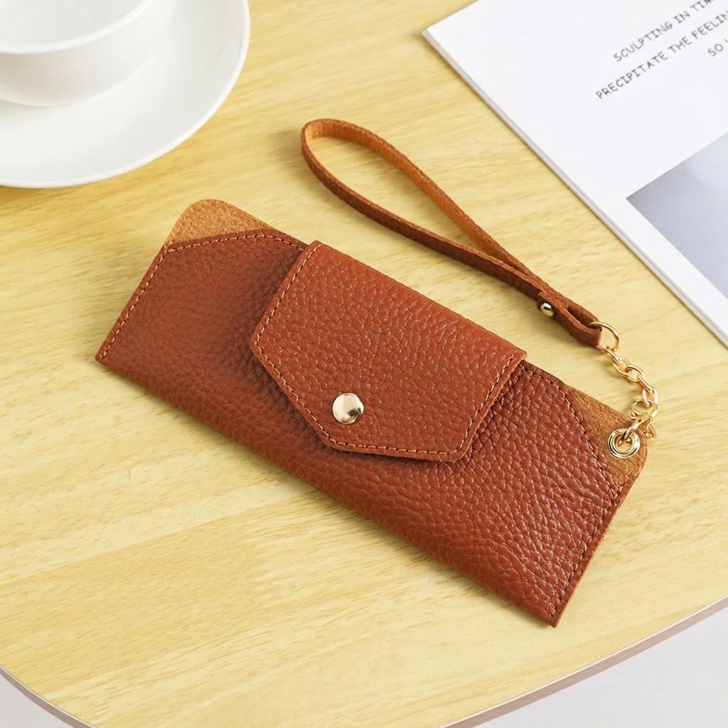 Portable Soft Eyeglasses Pouch Pu Leather Anti-Scratch Wrist Strap Storage Bag For Sunglasses Reading Glasses Bag Gift