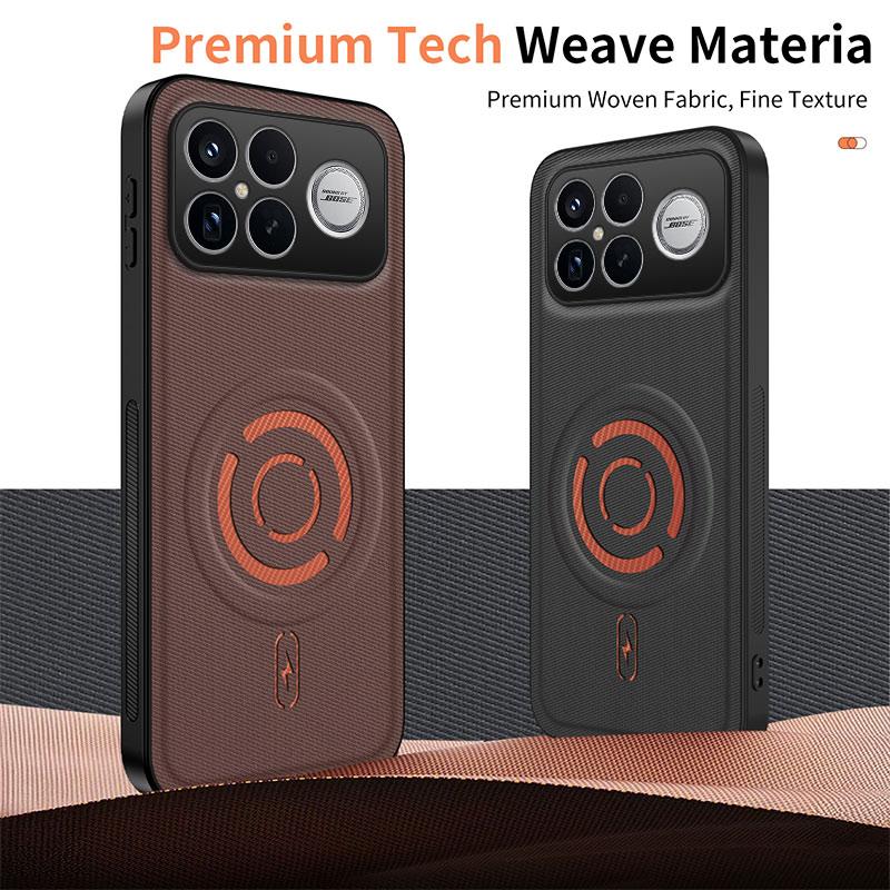 Business Shockproof Carbon Fabric Texture Magnetic Case for Xiaomi Poco F9 F8 Ultra Pro PU Leather Full Anti Fingerprint Back Protection Cover Coque