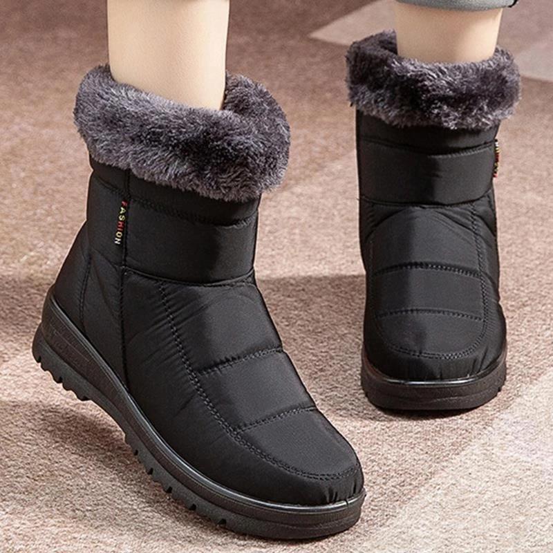 New Winter Waterproof Snow Boots Warm and Plush Thickened Women's Cotton Shoes Lightweight Non Slip Cotton Shoes