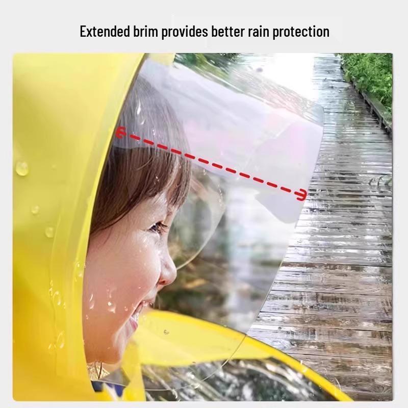 Kids' Yellow Duck UFO Raincoat Poncho Hat for Kindergarten Boys & Girls