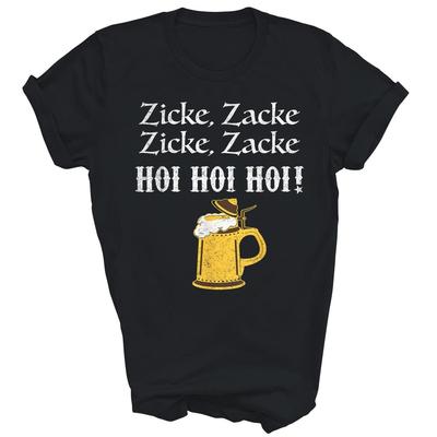 Zicke Zacke Oktoberfest Hoi Niemiecka Koszulka Unisex do Picia Piwa Prezent