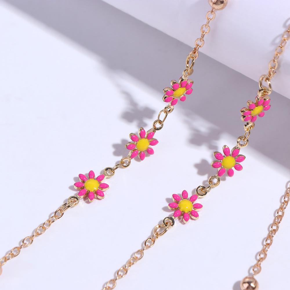 Vintage Fashion Colorful Flower Eyewear Accessories Sunglasses Chain Eyeglasses Lanyard Mask Chain