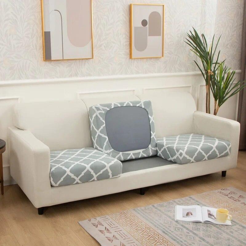 1/2/3/4 Seater Sofa Seat Cushion Cover for Living Room Pets Kids Furniture Printing Stretch Washable Removable Chair Seat Cover