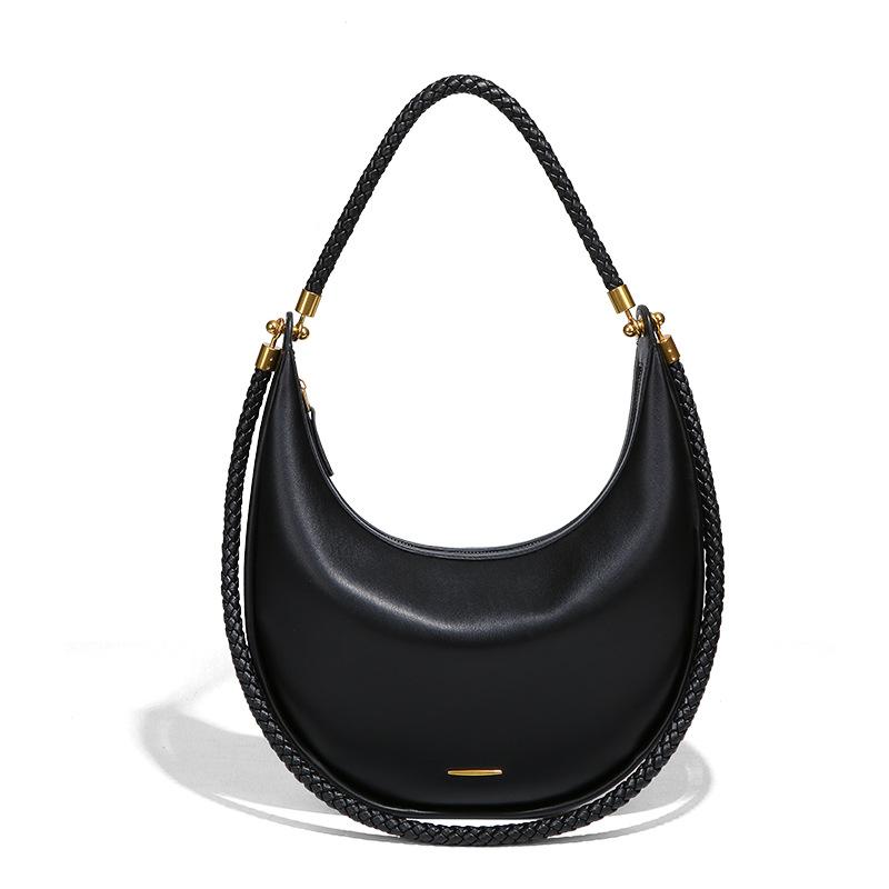 

Большая черная сумка-полумесяц, персонализированная и универсальная, на одно плечо, подмышечная, ручная, универсальная, высококачественная сумка-полумесяц