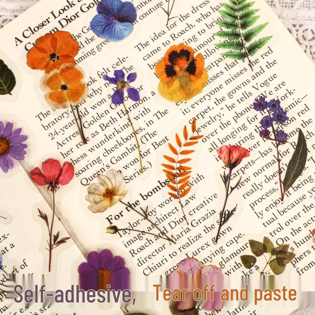 Handmade Transparent Plant & Flower Stickers for Creative DIY and Journaling