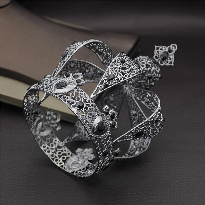 Popular Baroque Vintage Royal King Diadem Prom Party Male Cake Party Prom Wedding Hair Jewelry Man Crown Round