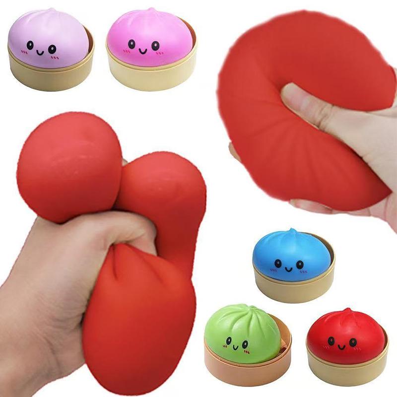 Nieuwe Glitter Dumpling Glitter Dumpling Squishy met Doos Dumplings Sensorisch Knijpspeelgoed voor Stressverlichting S
