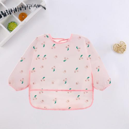 

Cute Cartoon Soft Baby Bibs Colorful Waterproof Baby Burp Cloths Infant Eating Drawing Long Sleeve Apron Self Feeding Tools 0-2Y L