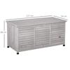 Gartenbox Weather Resistant Breathable Cushion Box Storage Box Spruce Wood Gray 127 X 56 X 60 Cm