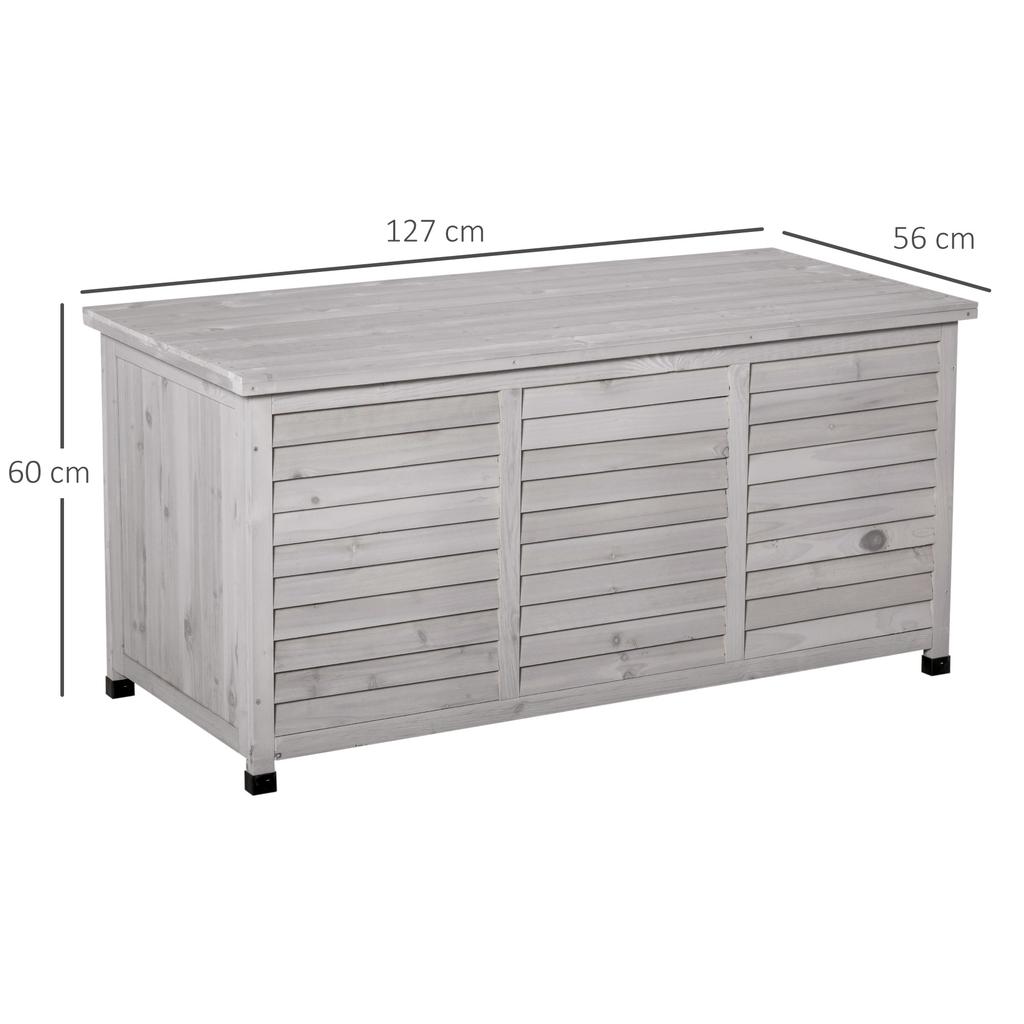 Gartenbox Weather Resistant Breathable Cushion Box Storage Box Spruce Wood Gray 127 X 56 X 60 Cm