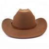 Ethnischer Stil Breitkrempig Gesäumt Kunstleder Gürteldekor Jazzhut Western Cowboy Cowgirl Fedora Hut Modeaccessoires