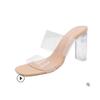 Klare hæler Tøfler Dame Sandaler Sommer Sko Dame Gjennomsiktig Høye Pumps Bryllup Jelly Høye hæler
