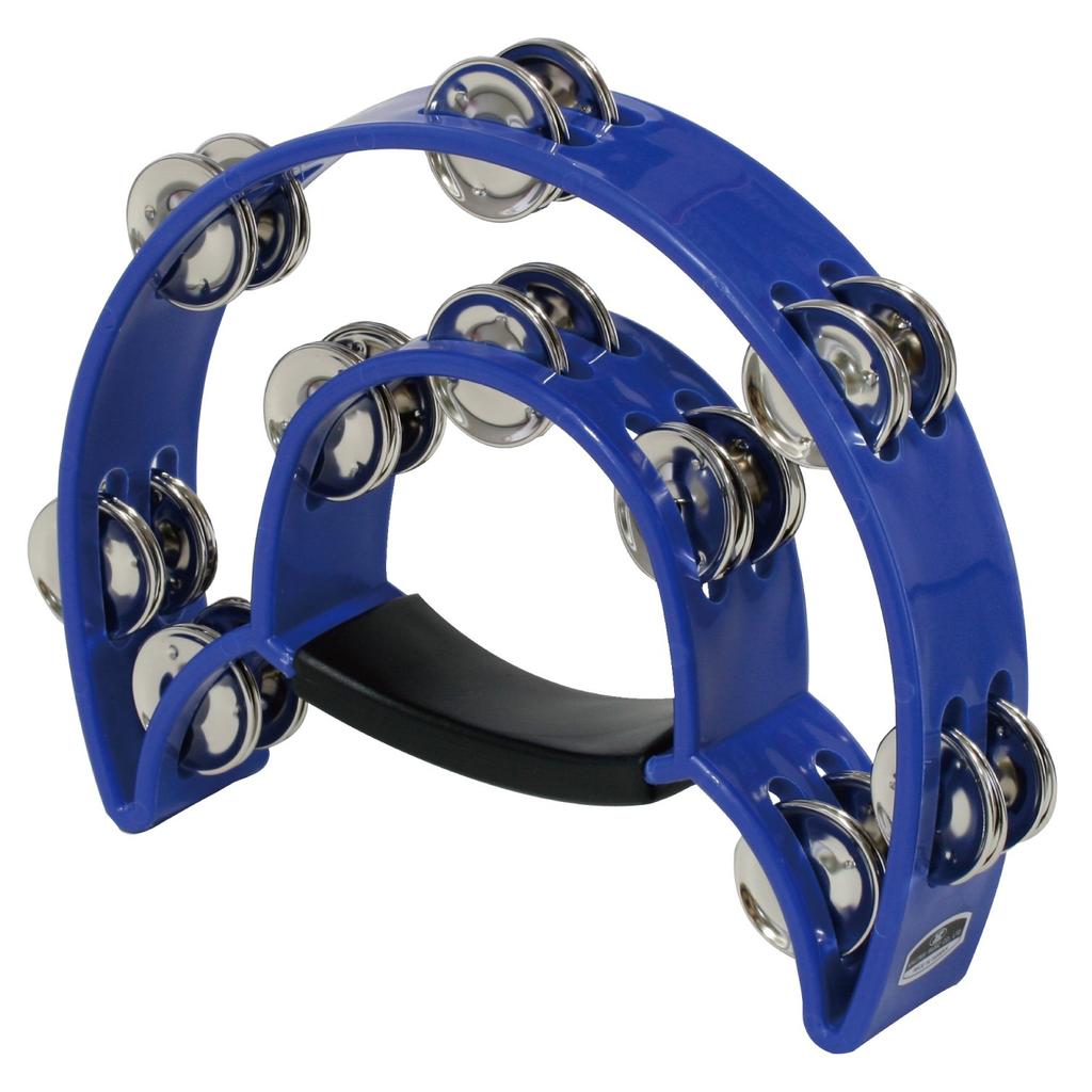 Monkey Tambourine, Half Moon Shape, Blue, PW-2BL