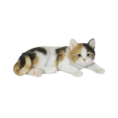 Woovia Relax Calico Cat 31 X 18 X Doll Figure Ornament Animal Garden Decoration Cat 11.5cm H22135-21