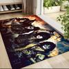 Kiss Band Flames Carpet Rug Soft Washable Anti Slip Home Living Room Sofa Mats Personalized Christmas Rug