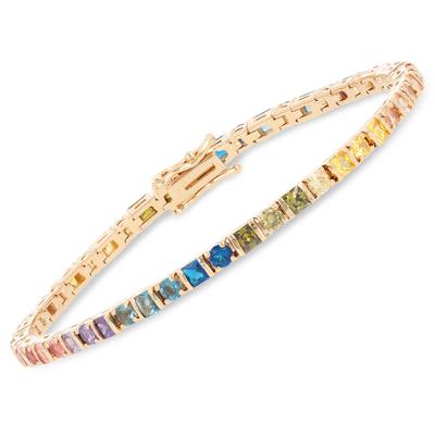 [R1930] - Ανοιχτό βραχιόλι επιχρυσωμένο 'Sissi' πολύχρωμο χρυσό - 19 εκ. 3 χλστ.