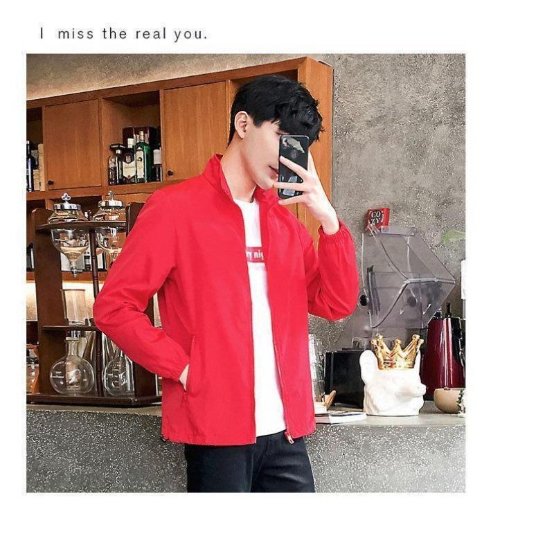 Spring and Autumn Stand Collar New Men's Korean Style Casual Top Jacket Young and Middle-aged Trendy Thin Jacket