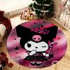 Sanrio Melody Kuromi Round Area Rug Cute Sanrio Dual Character Pink Rose Soft Circle Carpet for Girls Bedroom Gaming