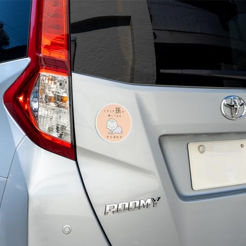 Mukojima Automotive Parts Manufacturing (Mukojima) Made In Japan Safety Sign Magnet "Sometimes My Grandchild Is On Board" "Driving Safely" Pink M