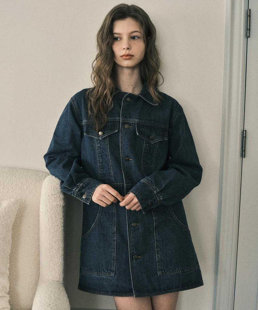 Aueonoseuteljia Two-Way Denim Half Jacket Dress_Deep Blue(Oc25-Ot01)