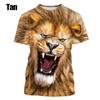 New Fashion 3d Lion Print Designed Tops T Shirt Men Women Casual Harajuku Short Sleeve T-Shirt Short Sleeves
