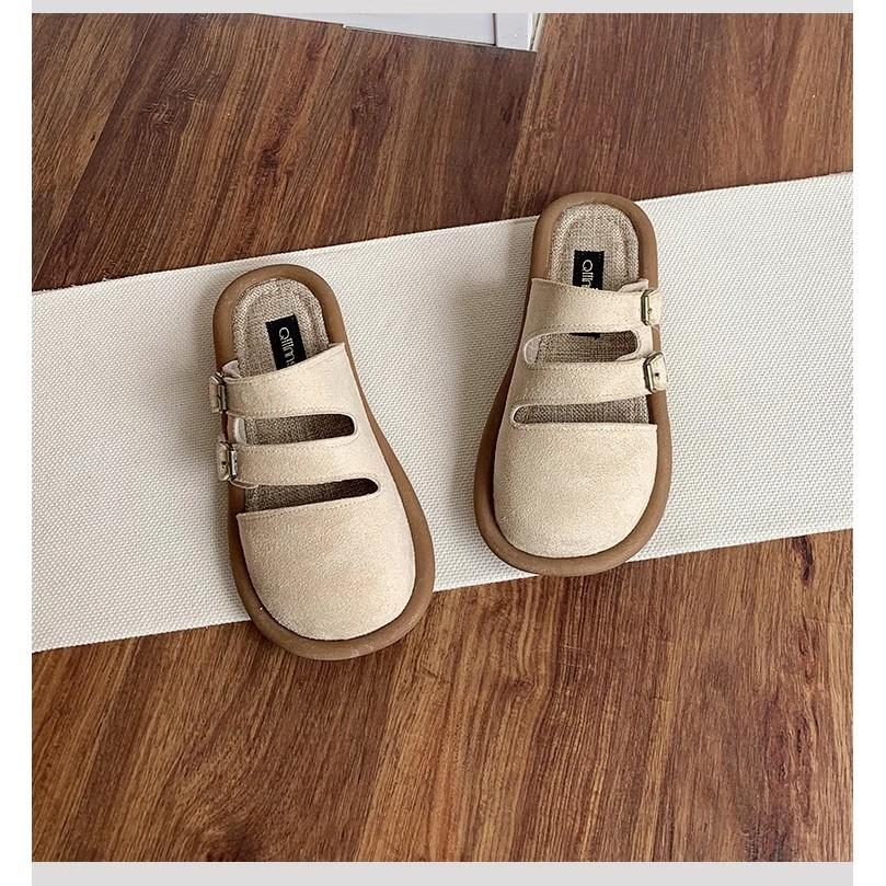 Shoes half support one pedal linen bag head half slippers women's new lazy shoes summer wear cool slippers