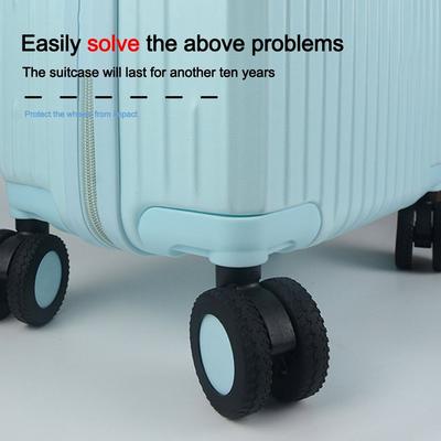 8PCS Silicone Suitcase Wheels Protection Cover Travel Luggage Caster Shoes Silent Trolley Box Casters Cover Luggage Accessories