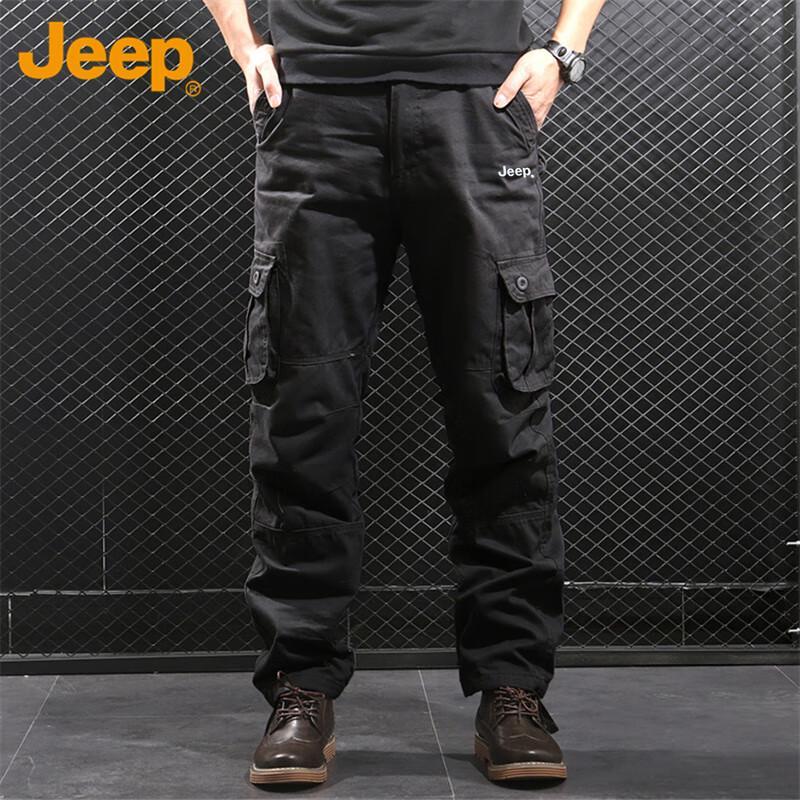 

JEEP Men s Loose Fit Straight Leg Multi-Pocket Cargo Pants 34
