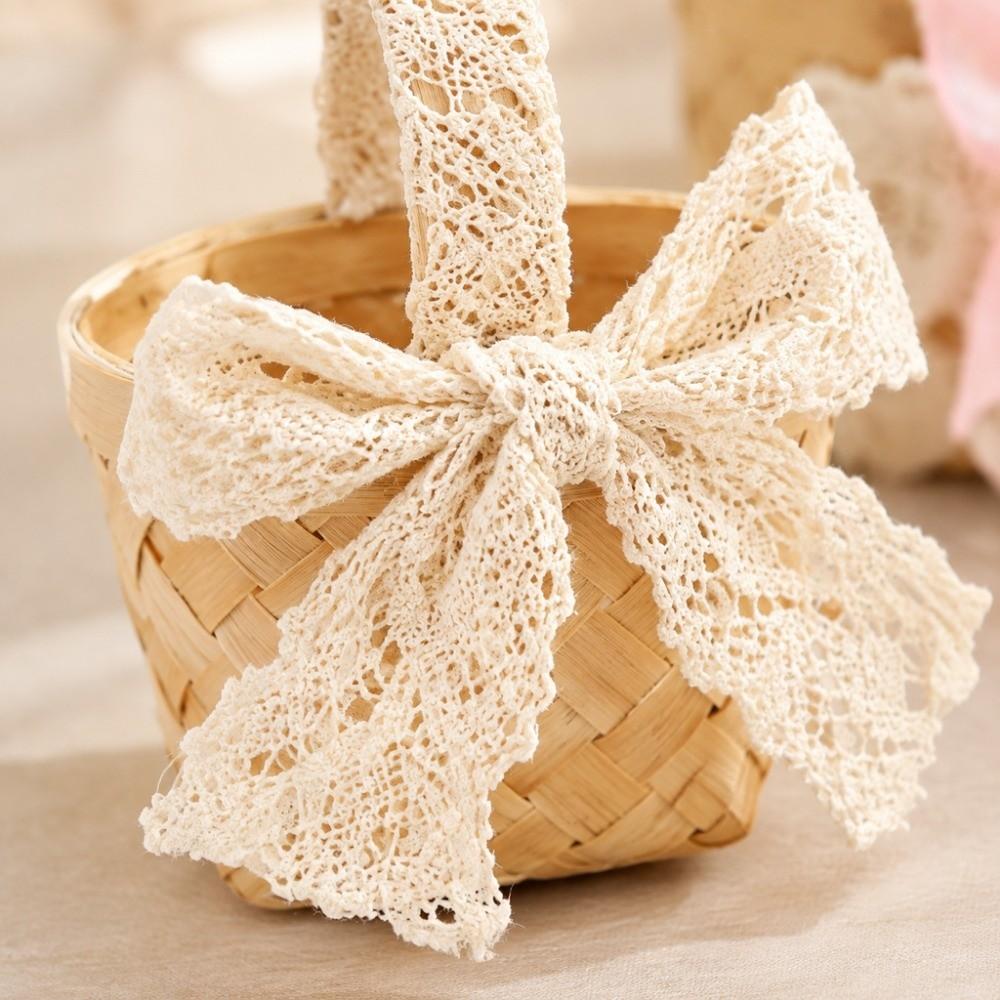 Mini Wedding Candy Storage Basket with Handle Flower Basket For Home Wedding Decor