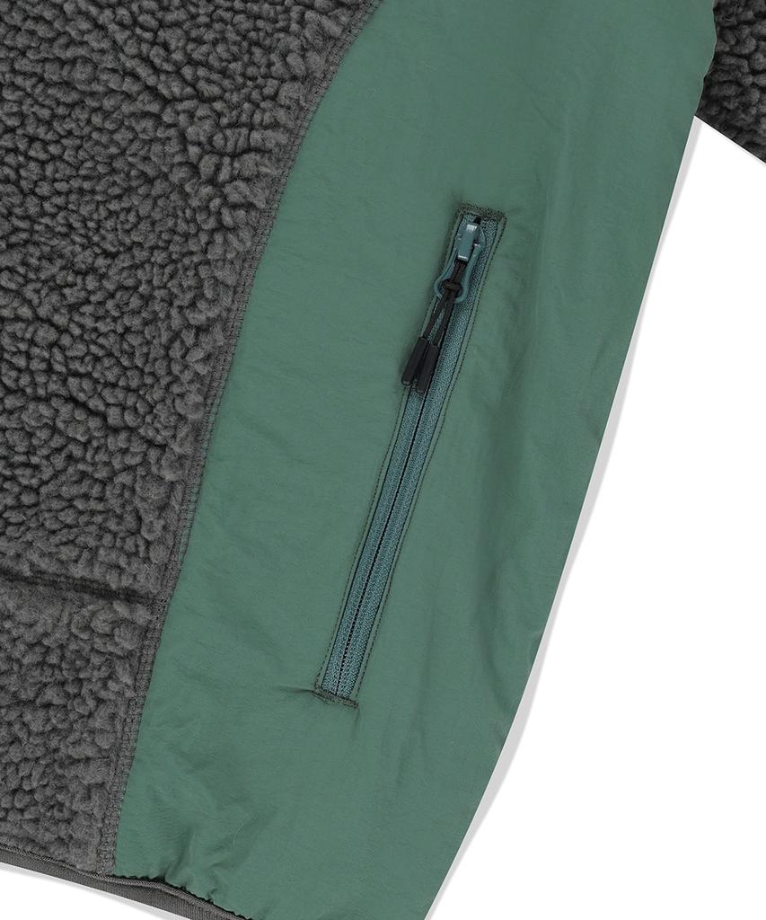 Mahagrid Curved Sherpa Fleece Jacket Gray(Mg2Efmj230A)