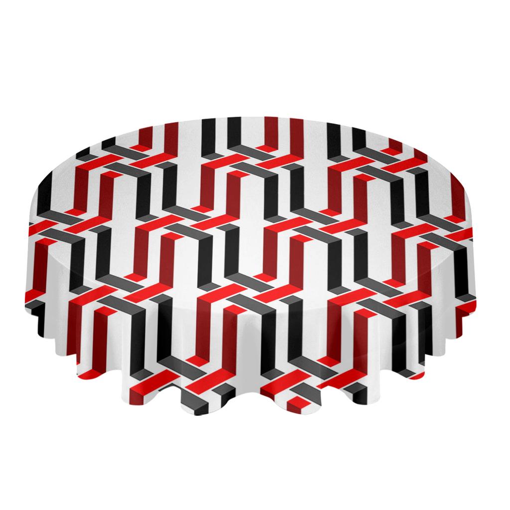 Modern Geometric Abstraction Middle Ages Round Table Cloth Festival Dining Waterproof Tablecloth Table Cover For Wedding Decor