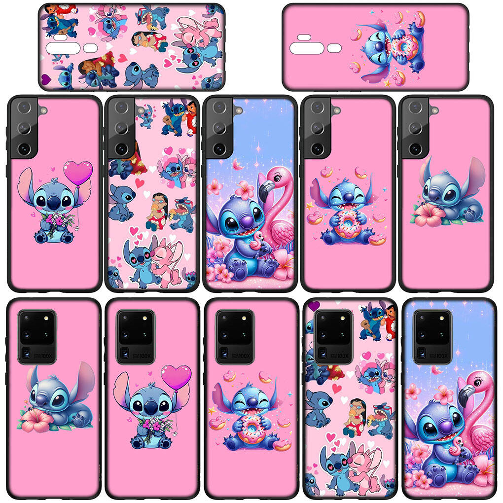 Handyhülle für Samsung Galaxy S25 S23 S22 S24 Ultra FE A05 A06 A15 A16 A36 A37 A35 A54 A55 A56 A57 A25 A26 A53 A17 Blau Lilo Anime Stitch Rosa Hülle