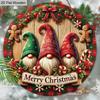 Christmas Wooden Sign with Gnomes Pattern - Navidad Wooden Sign for Christmas Tree, Front Door Decor - Ideal Christmas Decoration