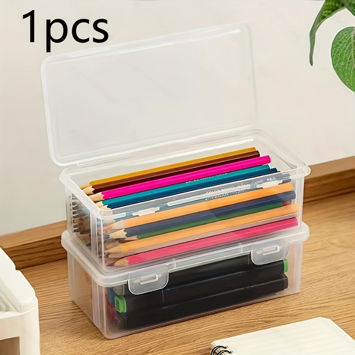 

10/4/1pc Large Capacity Transparent Pencil Case Stackable Clear Office Supplies Organizer for Pencils, Erasers Tape Dispensers