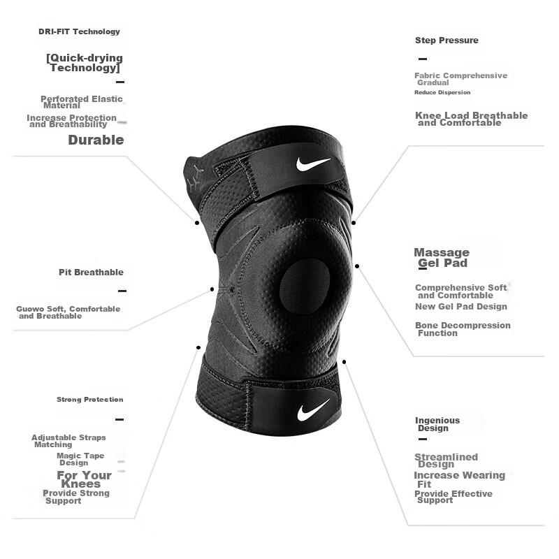 Nike Professionelle Sport-Kniebandage für Basketball, Badminton, Laufen, Wandern, Meniskusschutz N1000672010M Einzelstück