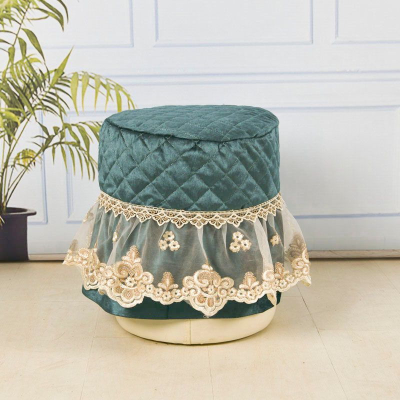 

Маленький круглый чехол для табурета Бытовые ткани Косметический табурет Табурет для туалетного столика Европейская круглая подушка Чехол для стула для пианино Съемный Моющийся First date Green Diameter 30 Height 30cm