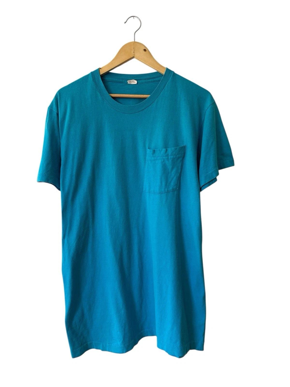 Vintage BVD Blank Pocket T Shirt Men’s XL Blue USA Single Stitch 2XL