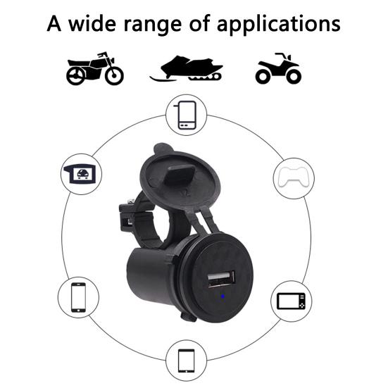 12V Motorcycle Phone Charger Single Port Waterproof USB Socket Handlebar Phone