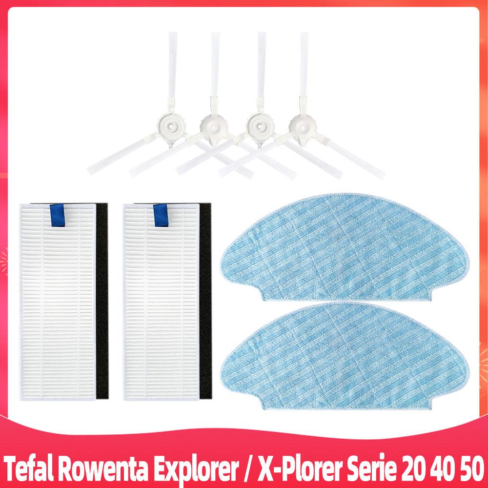 For Rowenta Tefal Explorer X-plorer 20 40 50 Series Isweep X3 Robot Vacuum Cleaner Spare Parts Side Brush Hepa Filter Mop Rag