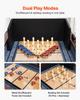 Tavolo Shuffleboard da 3,7 m, Set Combo 2 in 1 Shuffleboard e Bowling, Tavolo Shuffleboard con Finitura in Legno Rustico, Piano di Gioco Resistente ai Graffi, 8 Dischi,
