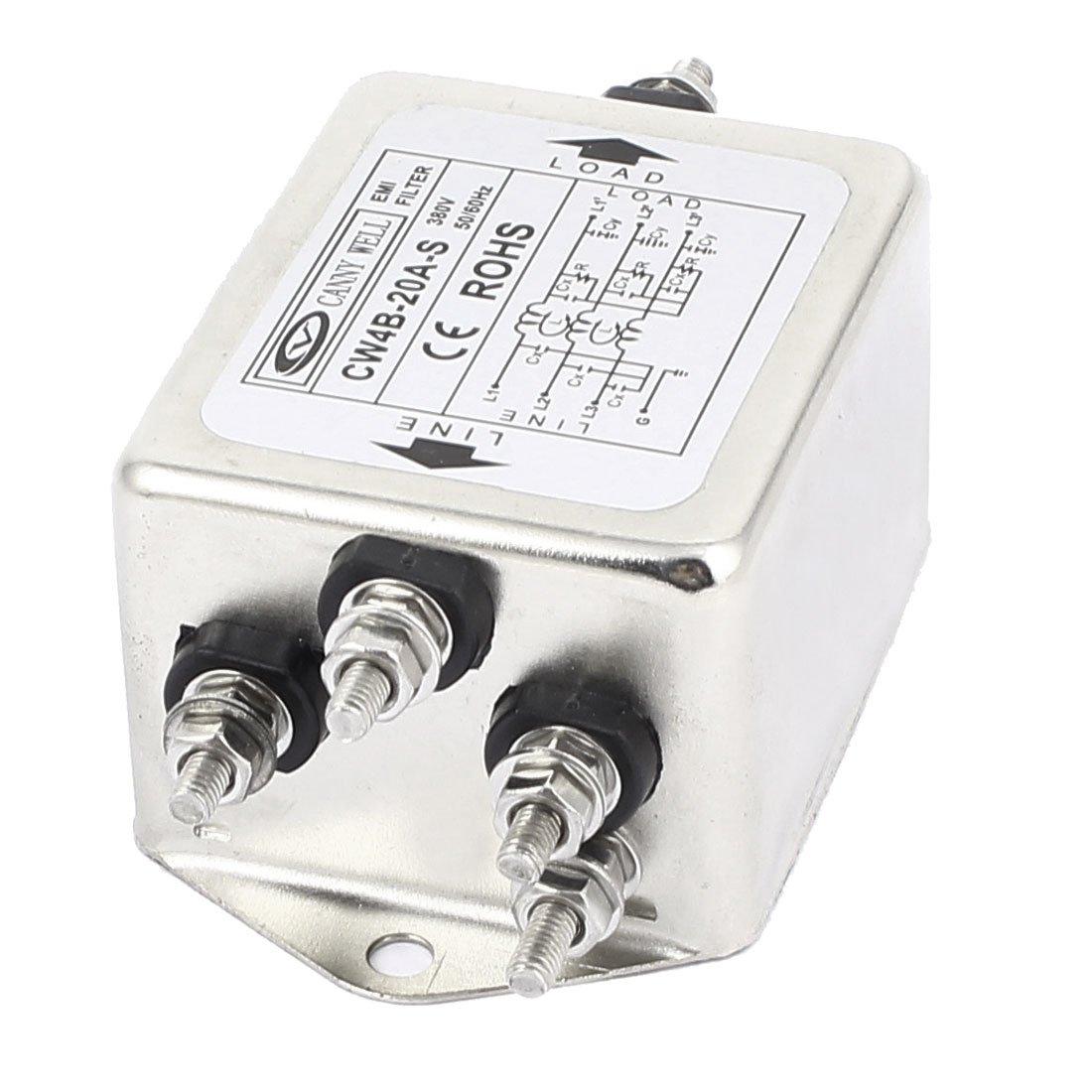 

uxcell EMI Фільтр C Пайка Гвинт Вимірювальний прилад Модель W4B-20A-S, Клеми, Кріплення,