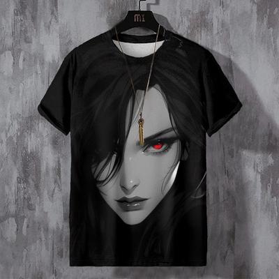 T-Shirt Giapponese da Uomo Grafica Cartone Animato Ragazza Sexy T-Shirt Manica Corta Stampa Magliette Abbigliamento da Esterno Oversize Uomo Top Tee