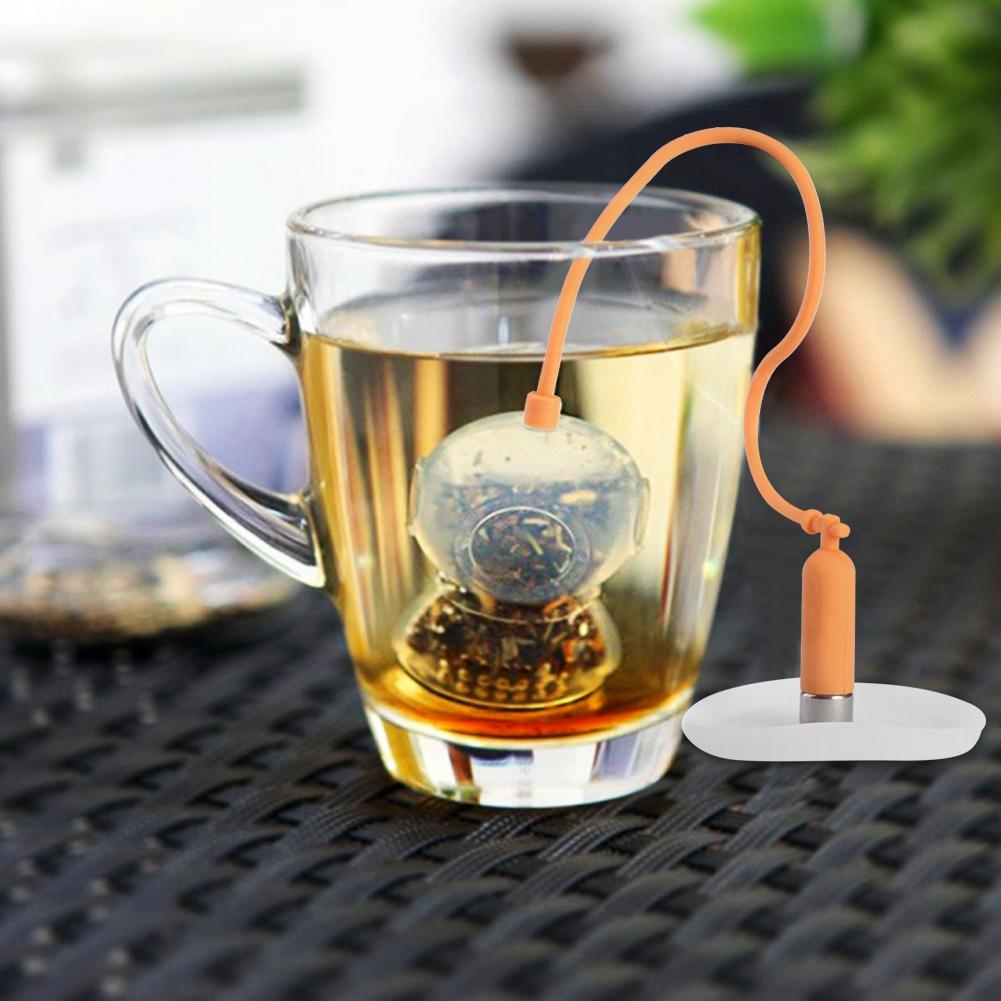 

Innovative Diver Shape Silicone Tea Infuser Strainer Filter for Home Tea Making оранжевый