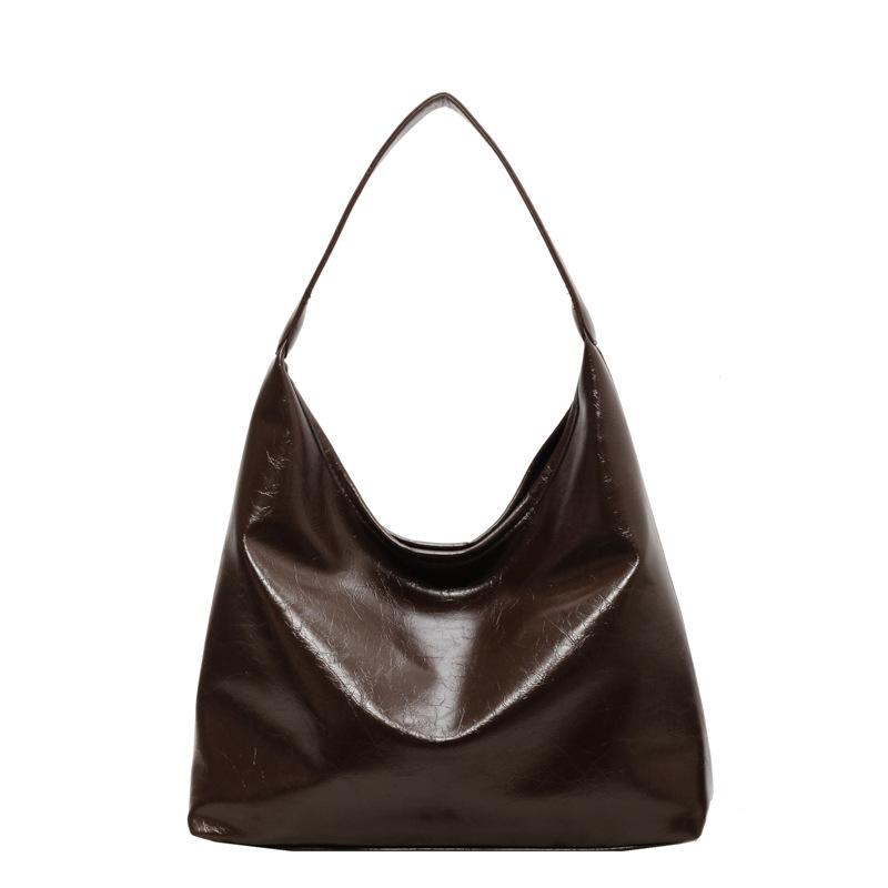 New casual soft leather big bag texture commuting simple shoulder armpit bag going out versatile tote women's bag