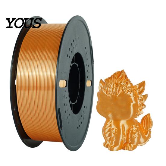 Satin Texture Printing Material Silk PLA 3D Printer Filament, 1.75mm 1kg Spool Filament for FDM Accessory Printers, Shiny Metallic DIY Ornaments