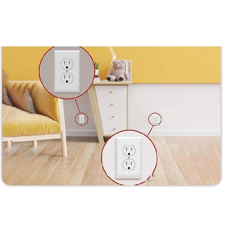 Safety Shielding Wall Outlet Cover with Wear Resistant Plastic Construction Universal Electrical Outlet Case For Indoor Use