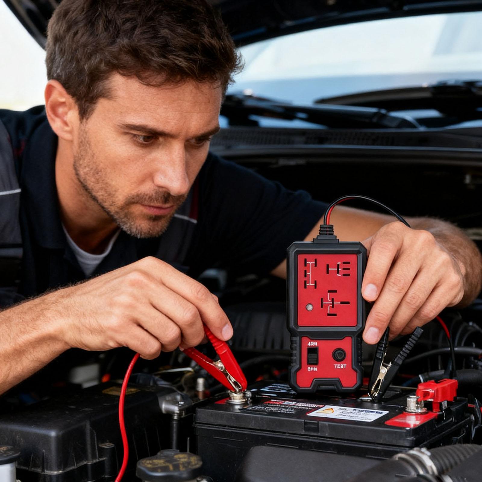 

Тестер автомобильного аккумулятора, тестер реле, в сумке 12-24 В One Size