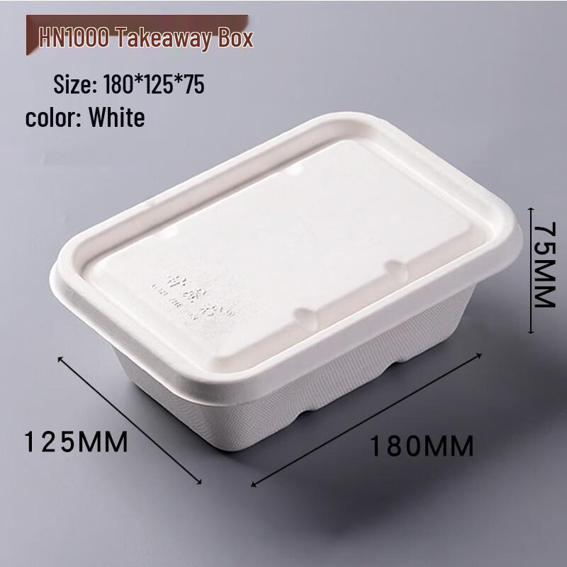Disposable Sugarcane Pulp 4-Compartment Food Tray with Lid