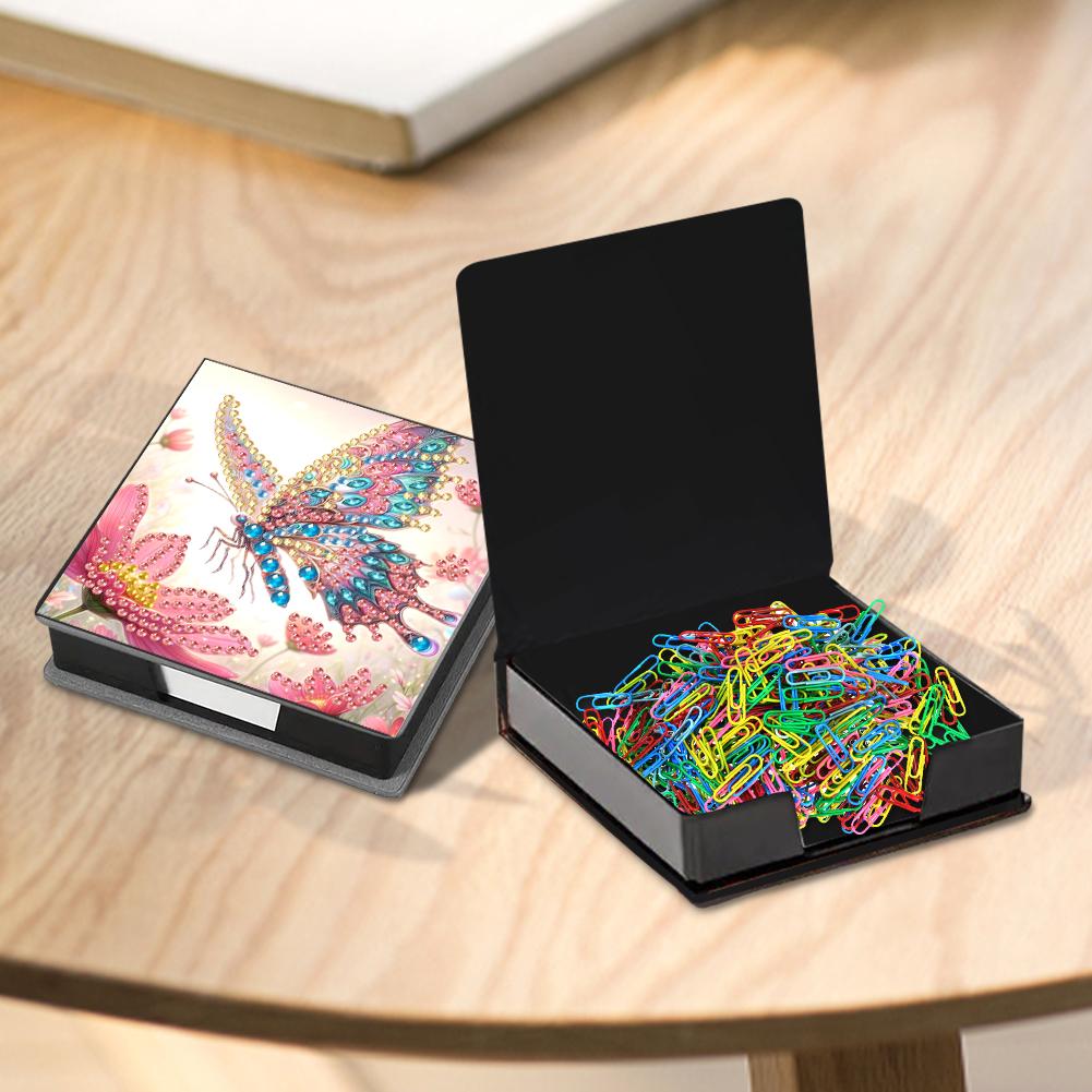 PU Animals & Flowers Diamond Painting Notecard Box Gem Art Sticky Note Holder Rhinestones Post It Dispenser for Home Office