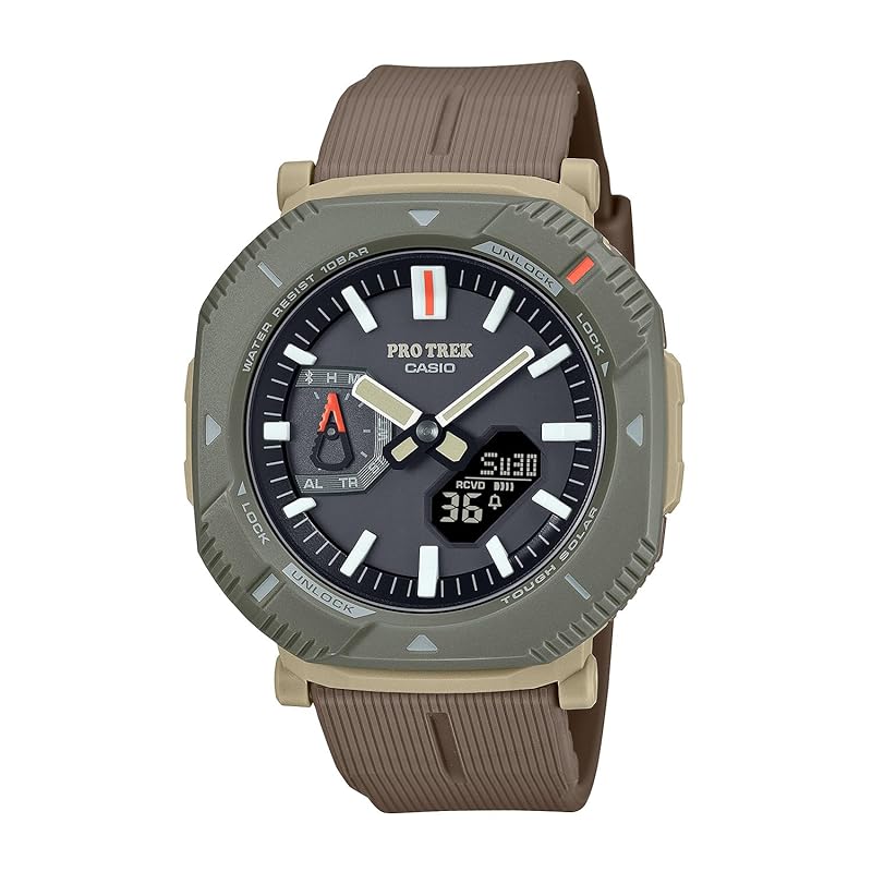 

[Casio] watch pro trek []Hiker Line Equipped with Bluetooth tough solar Adopts biomass plastic PRJ-B001-5JF men s brown